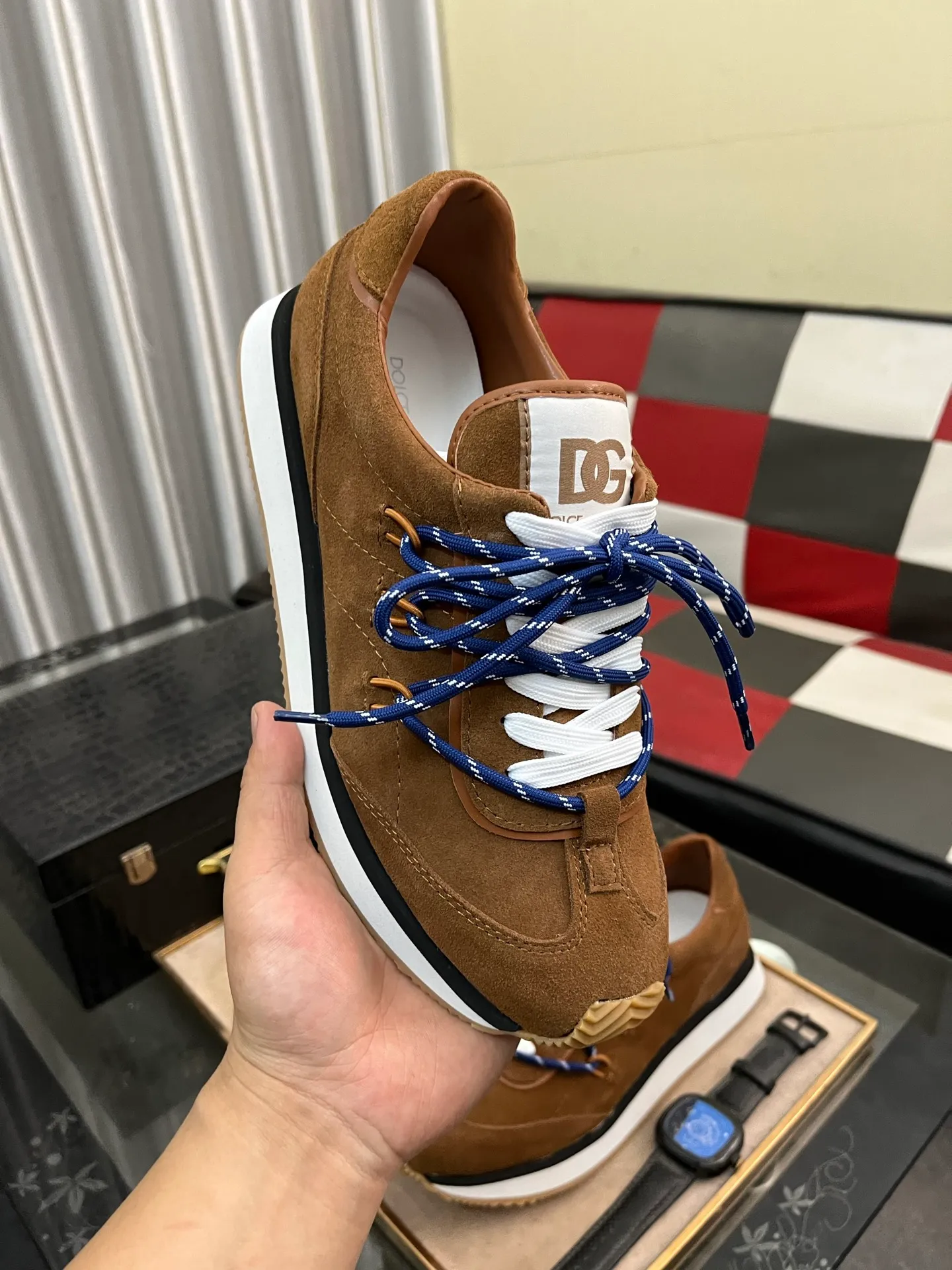 Men's Men's Shoes💰480⌚️⌚️Dolce&Gabbana••DG✔️High-end men's sports•casual shoes. Original goods from top counters. Original imported cowhide, multi-material splicing design ➕Imported cowhide lining, cowhide feet ➕Original TPR elastic outsole.  Size: 38-46